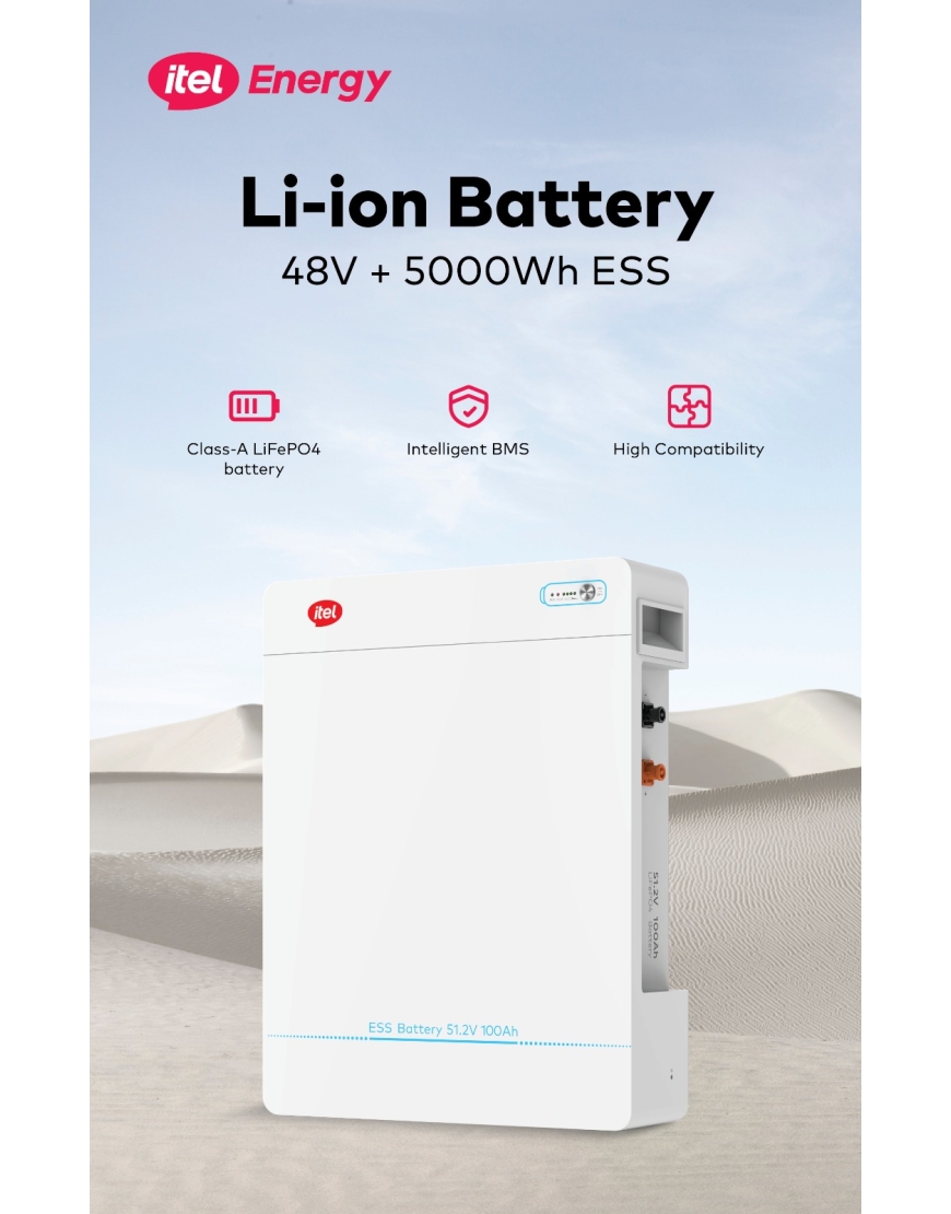 itel energy 5.12KWh 51.2V Lithium Battery (Wall)